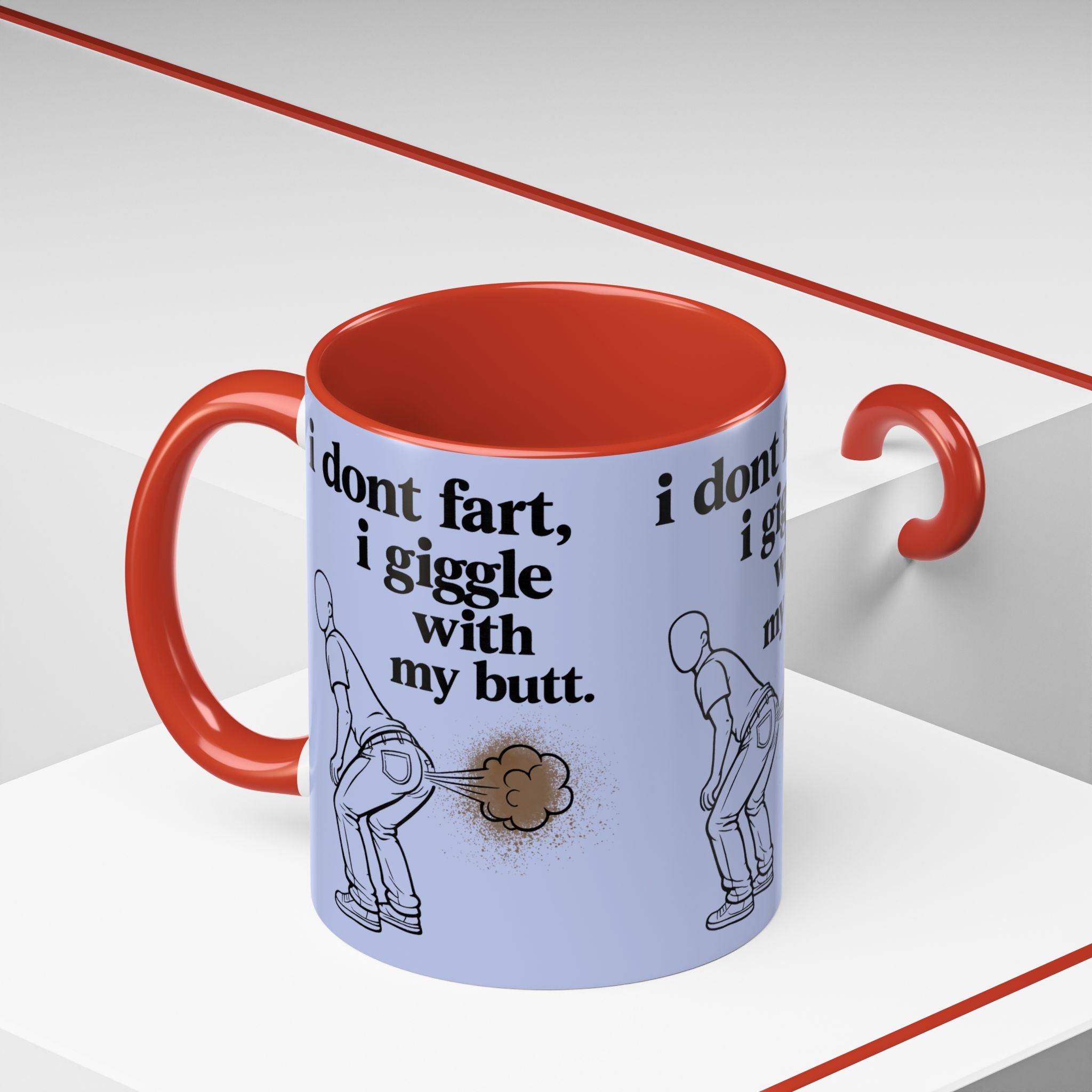 Funny Coffee Mug — “I Don’t Fart, I Giggle With My Butt” Accent Mug - Creations by Chris and Carlos