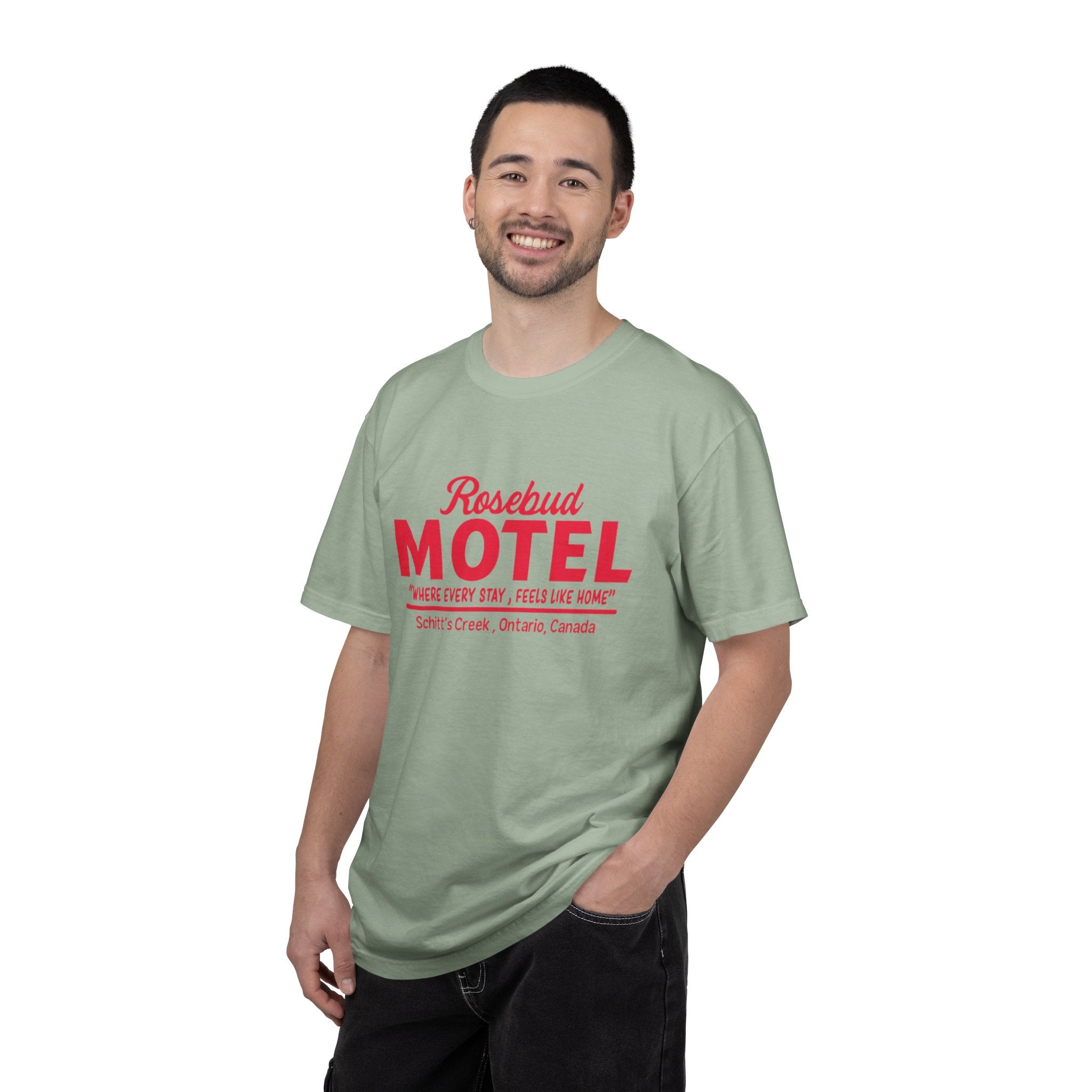 Rosebud Motel T-Shirt — Vintage 'Where Every Stay Feels Like Home' Graphic Tee - Creations by Chris and Carlos