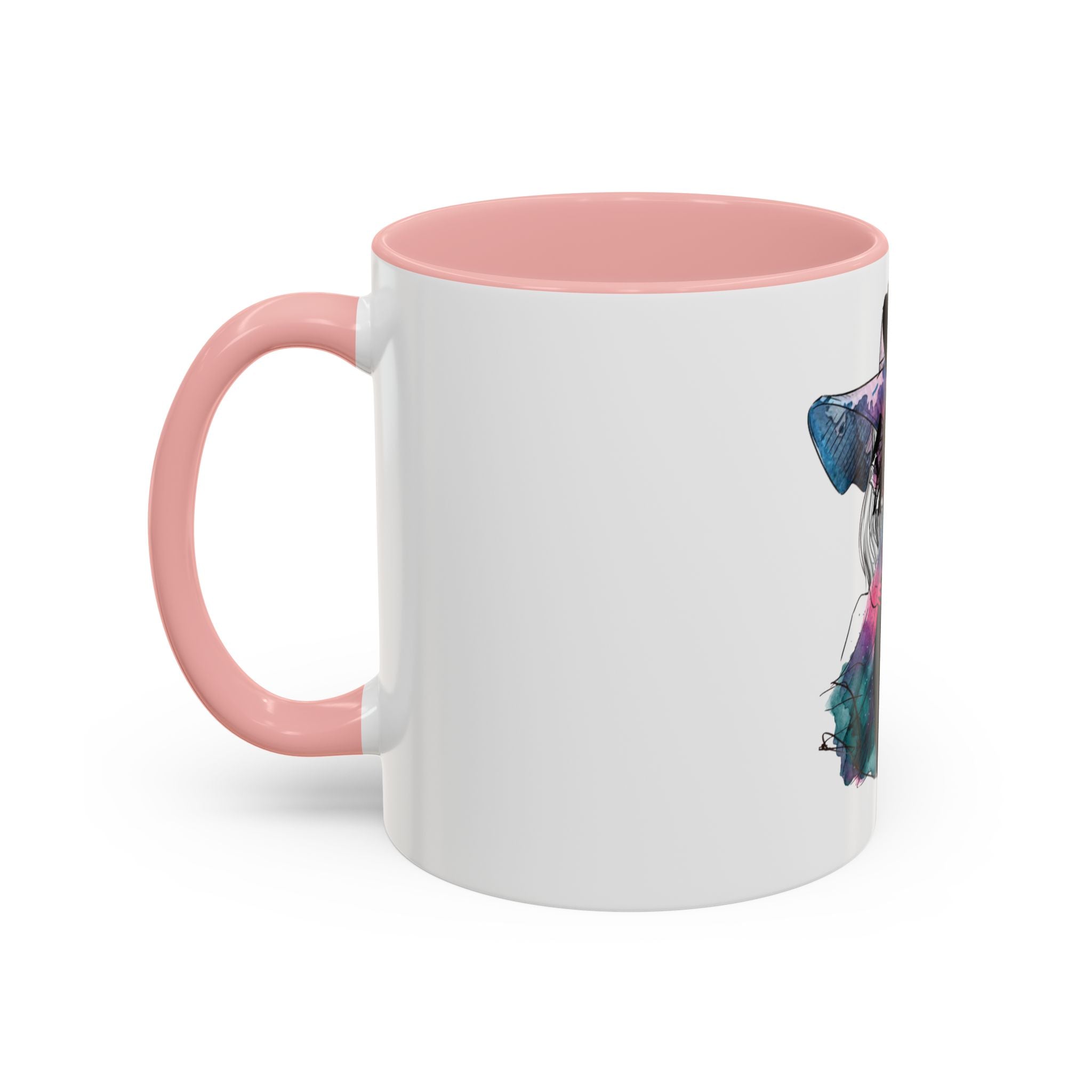 Abstract Floral Silhouette Accent Coffee Mug — Watercolor Woman Art (11/15oz) - Creations by Chris and Carlos