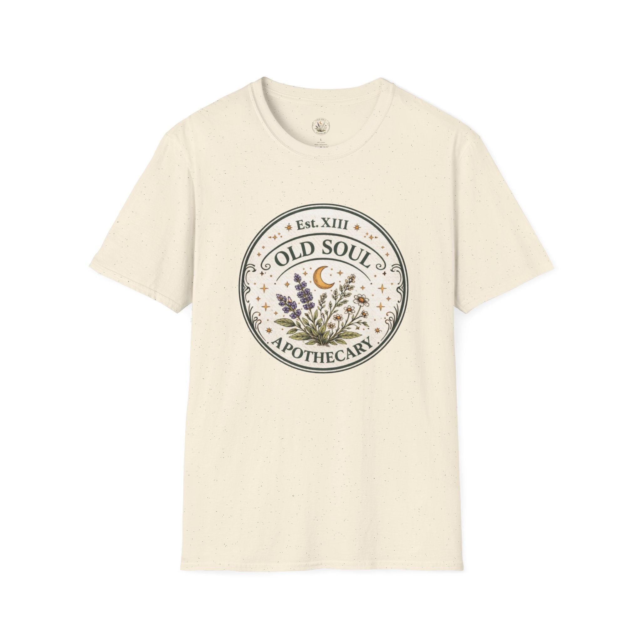 Old Soul Apothecary T-Shirt – Vintage Herbal Moon Graphic Tee - Creations by Chris and Carlos