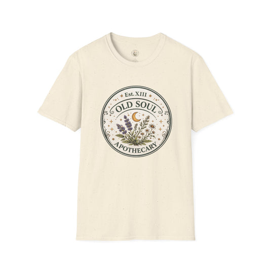Old Soul Apothecary T-Shirt – Vintage Herbal Moon Graphic Tee - Creations by Chris and Carlos