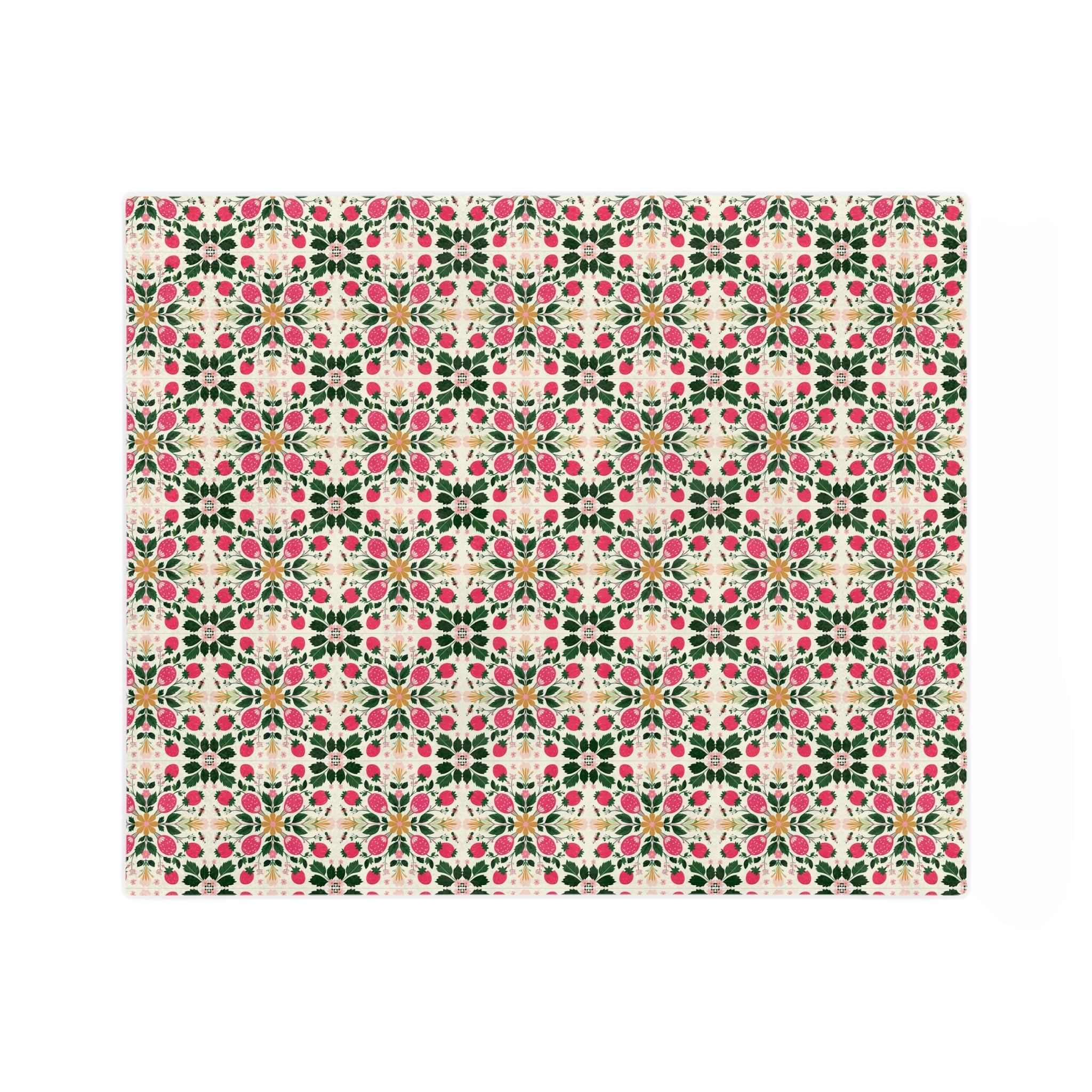 Floral Kaleidoscope Velveteen Blanket – Pink Green Geometric Microfiber Throw - Creations by Chris and Carlos