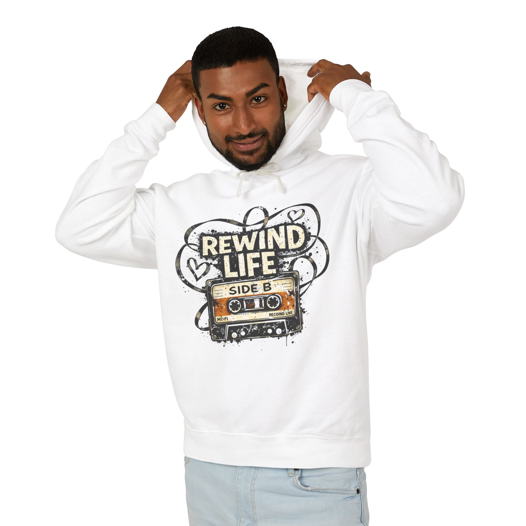 Retro 'Rewind Life' Cassette Hoodie - Creations by Chris and Carlos