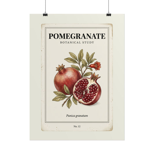 Pomegranate Botanical Poster — Vintage Fruit Study Wall Art - Creations by Chris and Carlos
