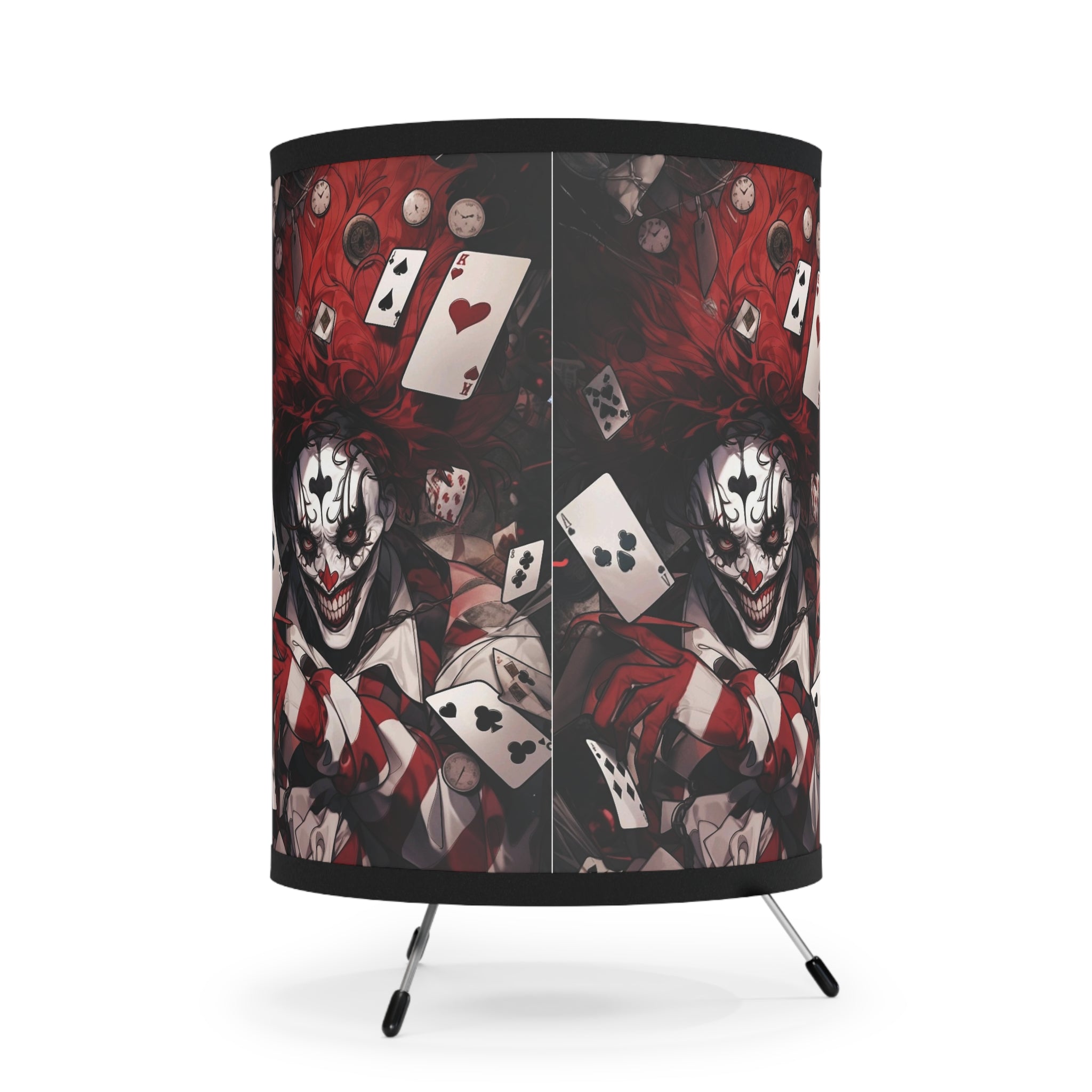 Joker- Tripod Lamp with High-Res Printed Shade, US\CA plug - Creations by Chris and Carlos