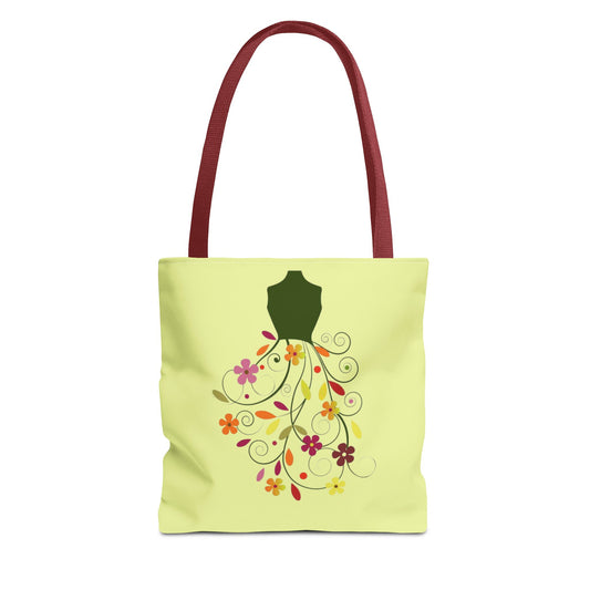 Floral Dressform Tote Bag – Spring Floral Pattern AOP Tote - Creations by Chris and Carlos