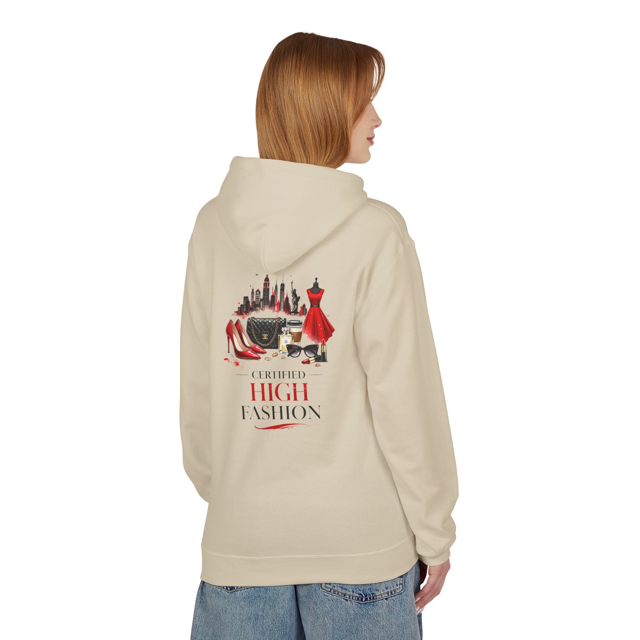High Fashion Hoodie — "Certified High Fashion" Graphic Pullover - Creations by Chris and Carlos