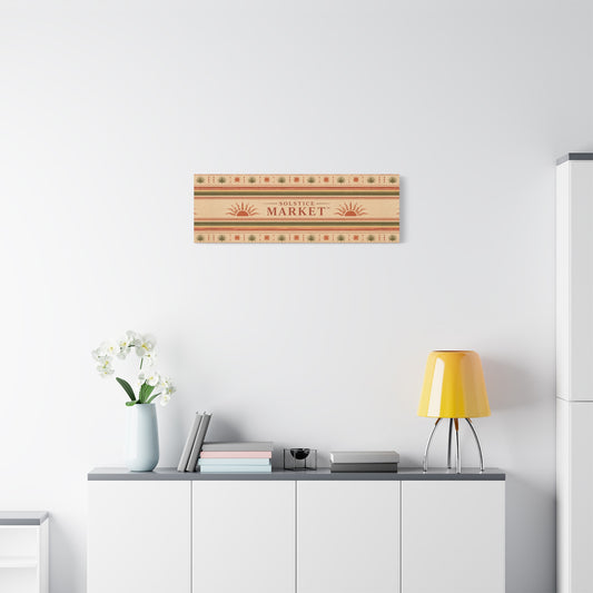 Solstice Market Canvas Wall Art – Rustic Sun Stripe Stretched Canvas - Creations by Chris and Carlos