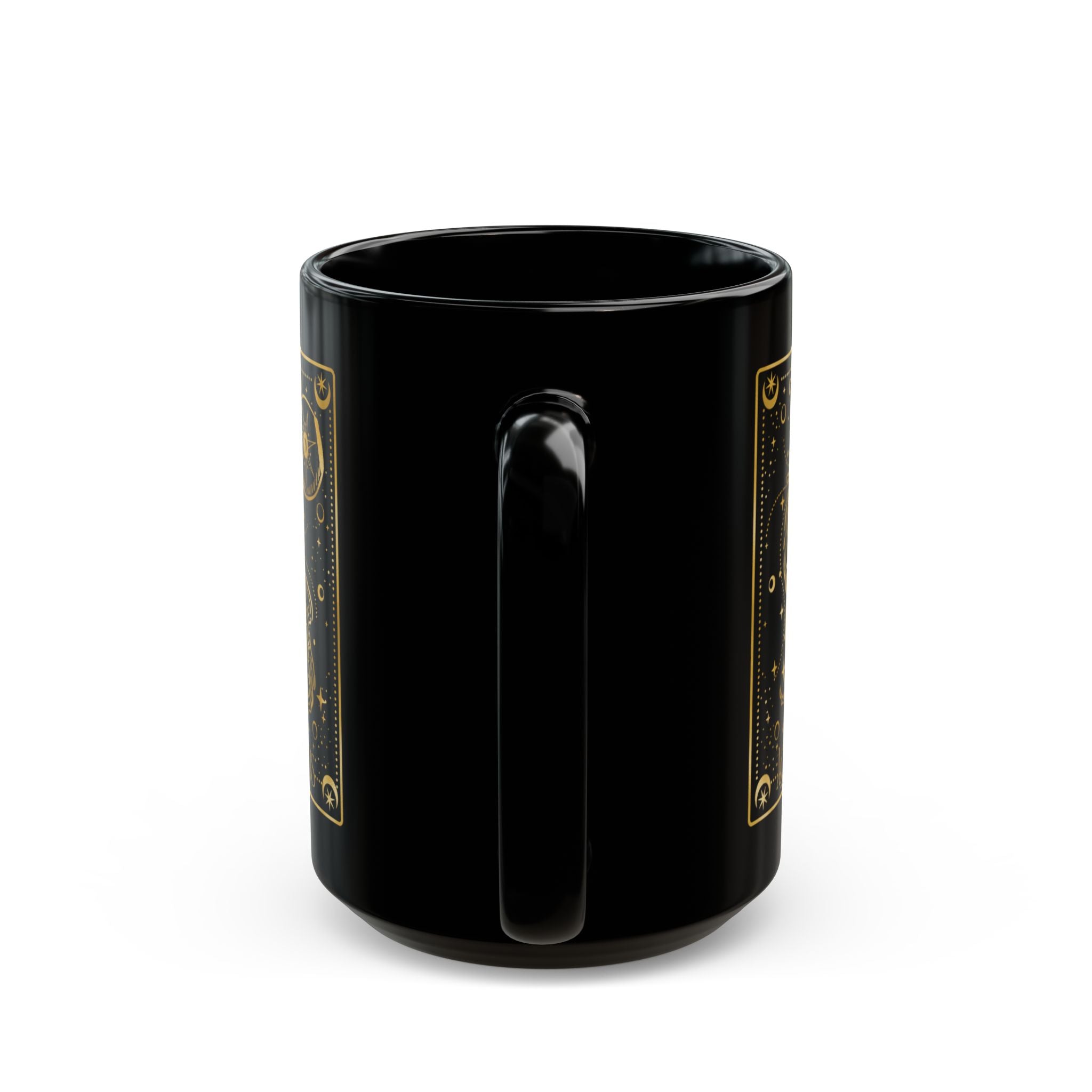 Aquarius Gold Foil Zodiac Mug — Black Ceramic Astrology Coffee Cup - Creations by Chris and Carlos
