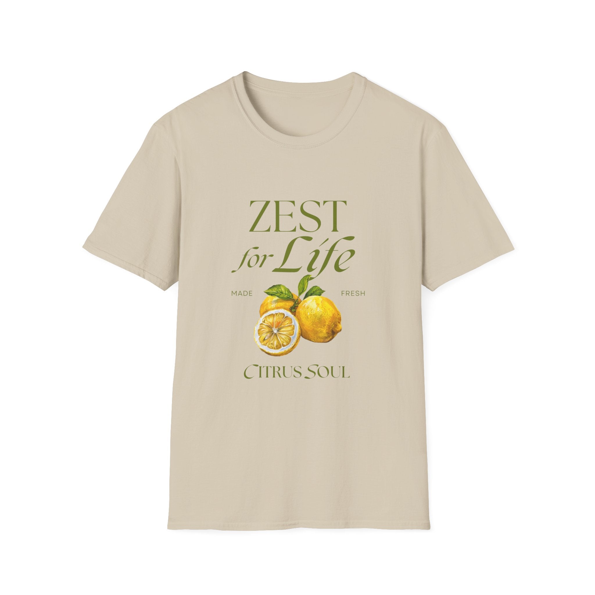 Zest for Life Lemon T-Shirt — Citrus Soul Graphic Tee - Creations by Chris and Carlos