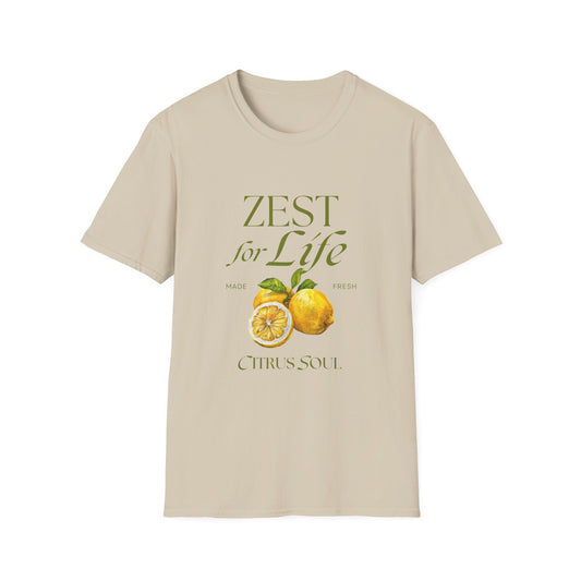 Zest for Life Lemon T-Shirt — Citrus Soul Graphic Tee - Creations by Chris and Carlos