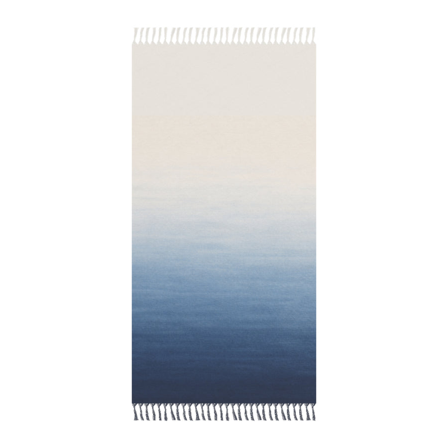 Boho Ombre Beach Towel — Blue Gradient Turkish-Style Throw