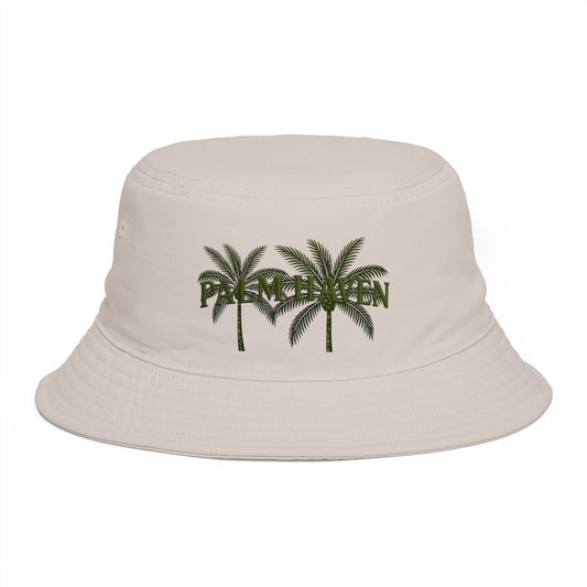 Palm Haven Bucket Hat – Tropical Palm Tree Embroidered Sun Hat - Creations by Chris and Carlos