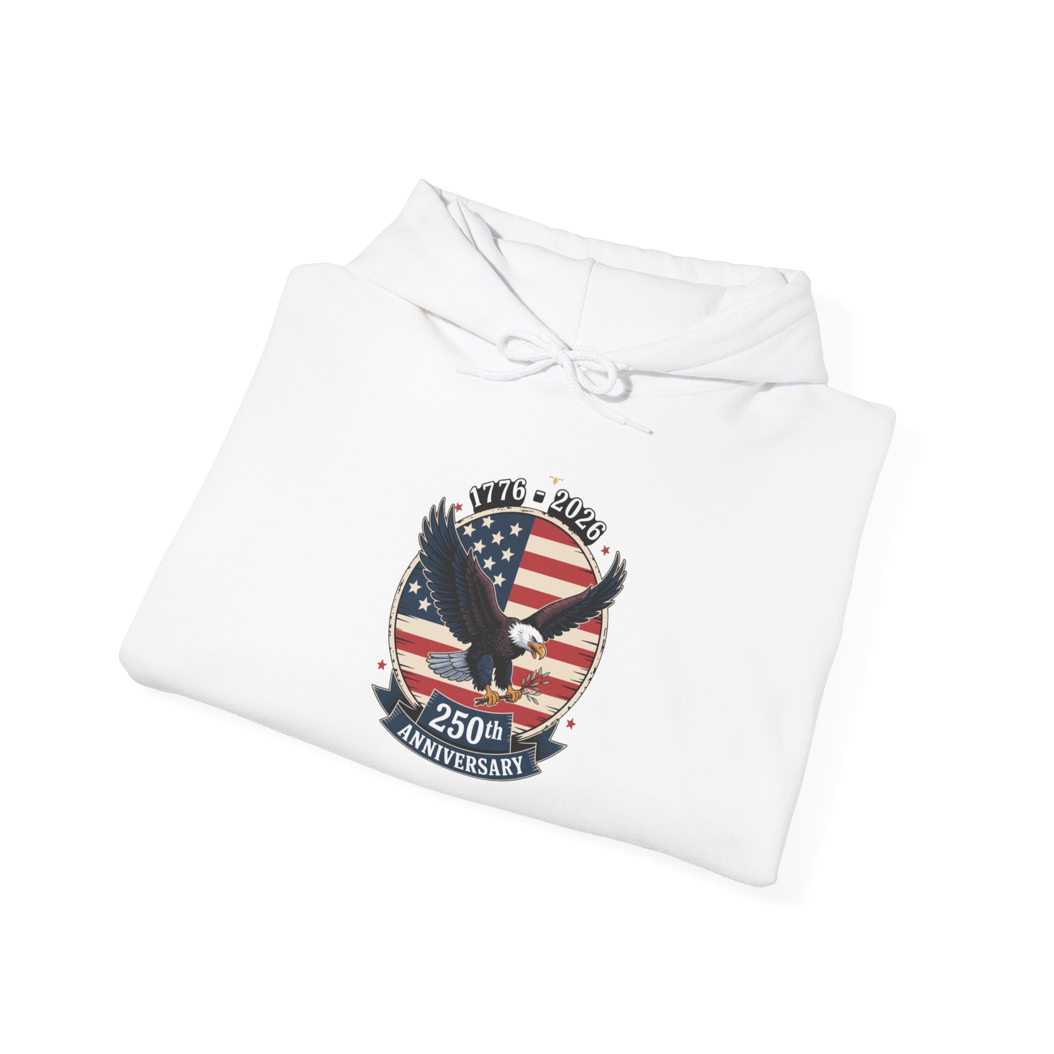 American Eagle Crest Hoodie – 250th Anniversary USA Flag Design - Creations by Chris and Carlos