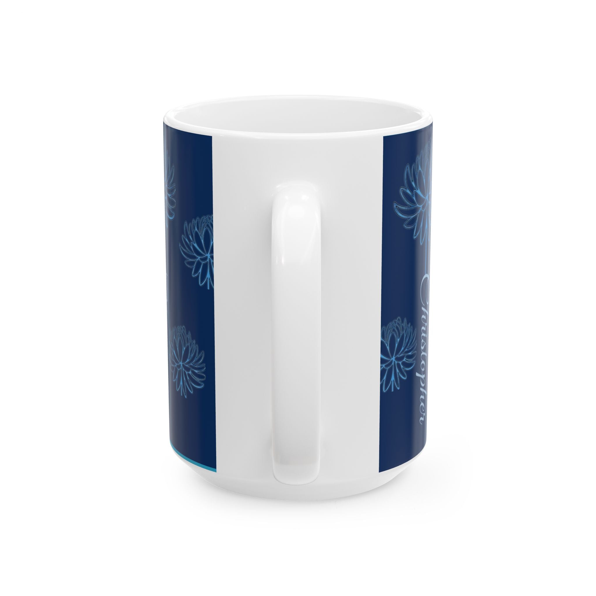 Personalized Floral Name Mug — Custom 'Christopher' Ceramic Coffee Cup (11oz & 15oz) - Creations by Chris and Carlos