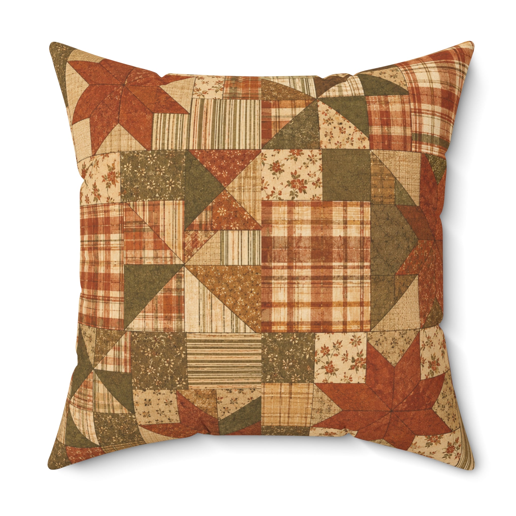 Old Soul Harvest™ Vintage Quilt Blocks Throw Pillow - Throw Pillow from Old Soul Harvest Campfire Circle