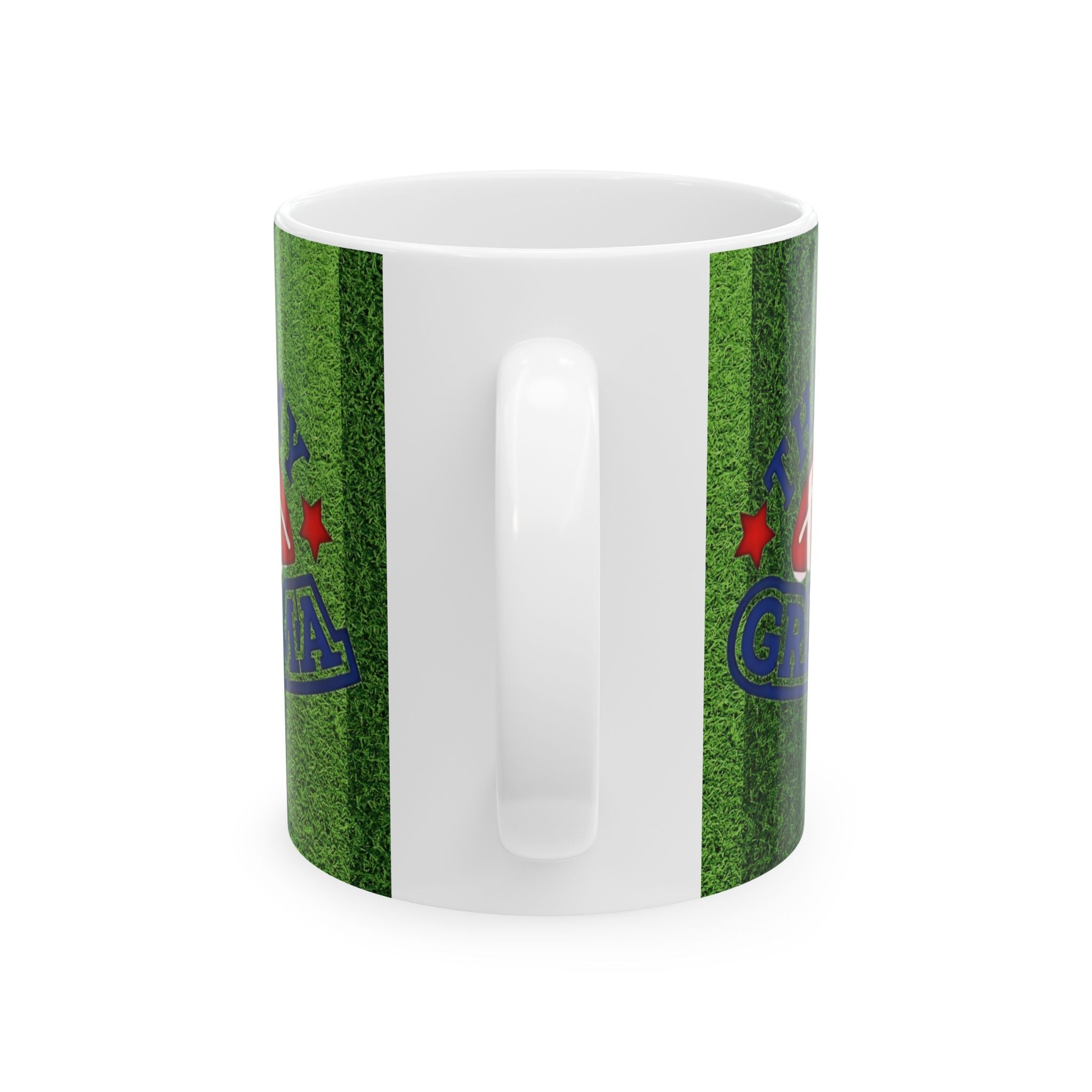 That’s My Grandma Football Mug — Green Field Ceramic Coffee Cup (11oz, 15oz) - Creations by Chris and Carlos