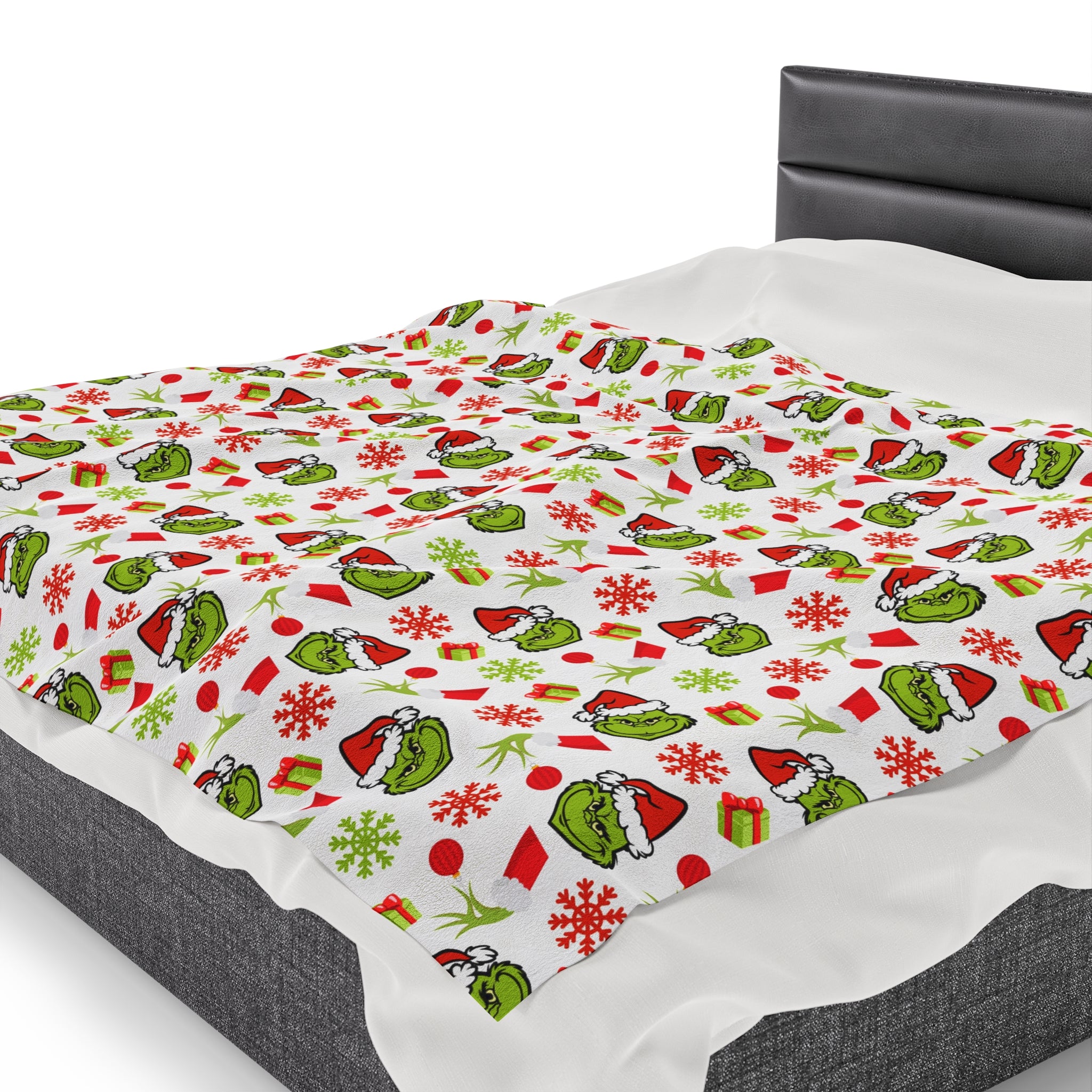 The Grinch- Velveteen Plush Blanket by CuddleLux Bliss - Creations by Chris and Carlos