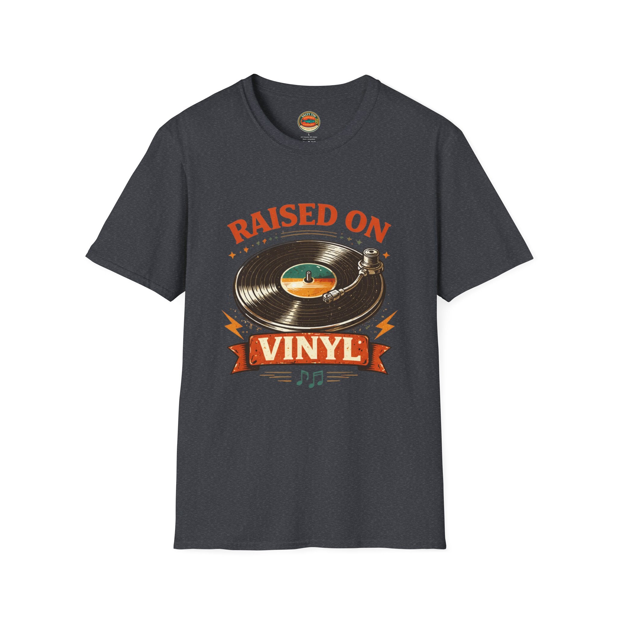 Raised on Vinyl T-Shirt — Retro Record Lover Tee - Creations by Chris and Carlos