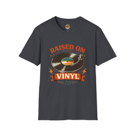 Raised on Vinyl T-Shirt — Retro Record Lover Tee - Creations by Chris and Carlos