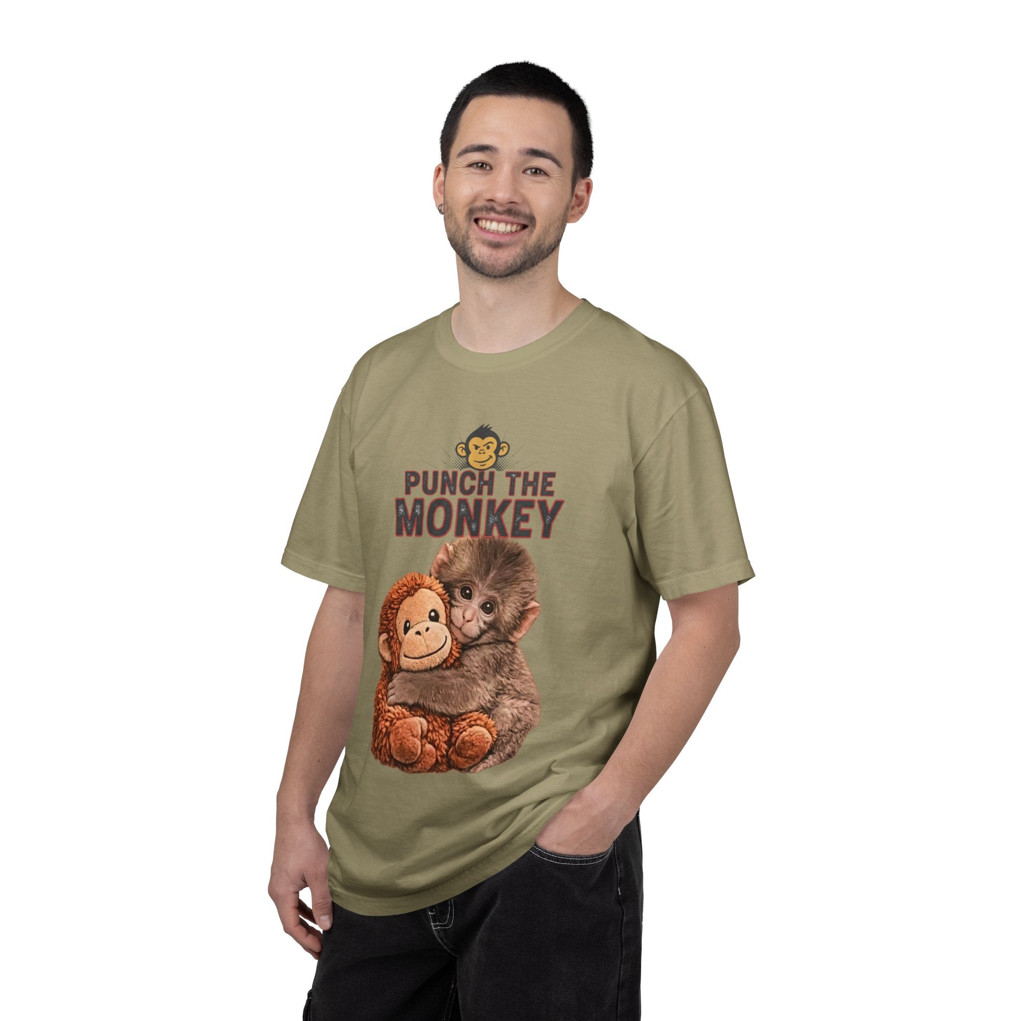 Punch the Monkey T-Shirt — Cute Baby Monkey with Plush Toy Graphic - Creations by Chris and Carlos