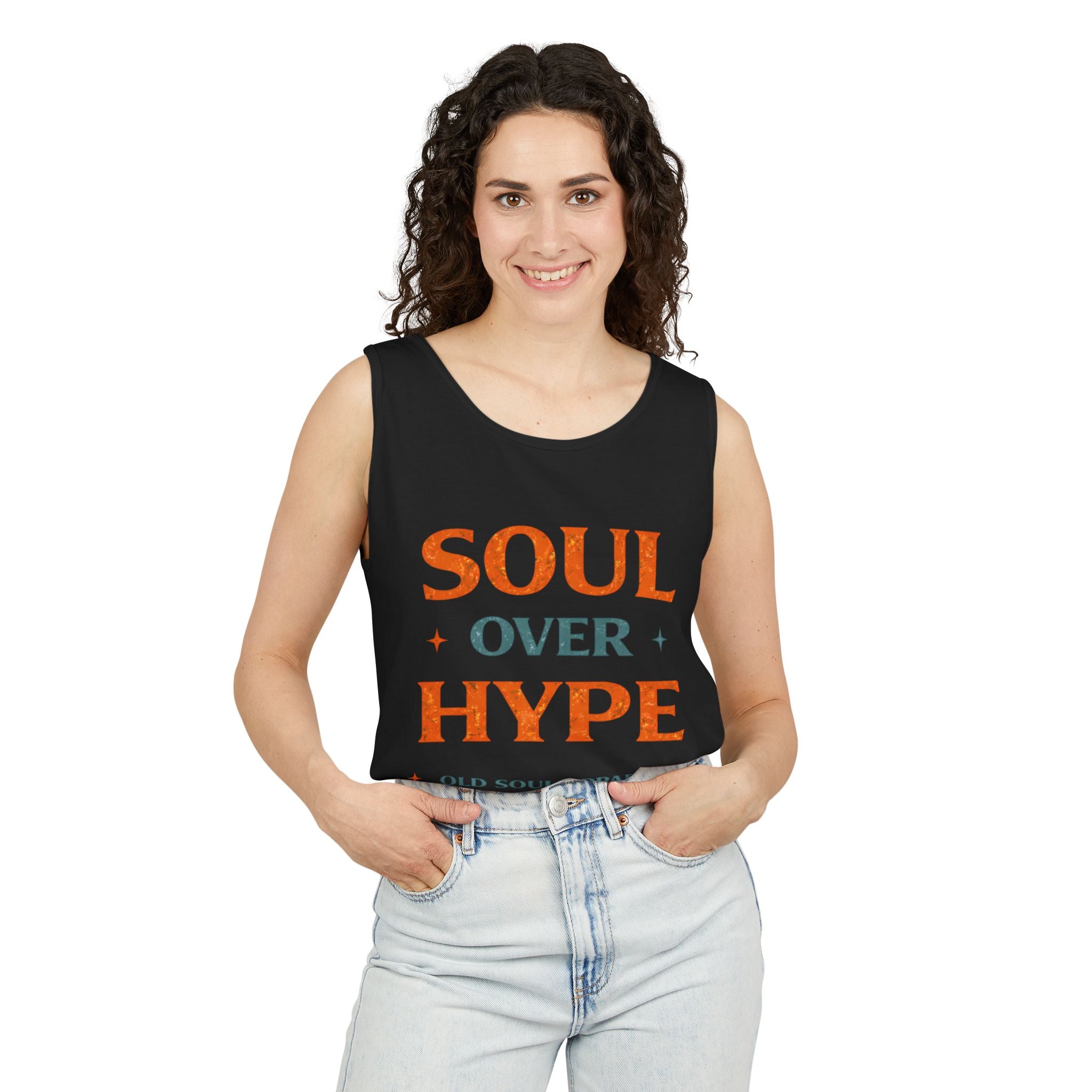 Soul Over Hype Tank Top — Vintage-Inspired "Soul Over Hype" Graphic Tank - Creations by Chris and Carlos