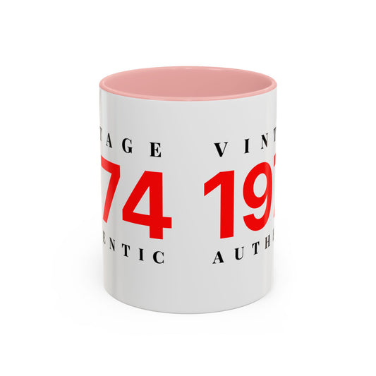 1974 Vintage Coffee Mug — Retro Year Birthday Gift (Personalize) - Creations by Chris and Carlos