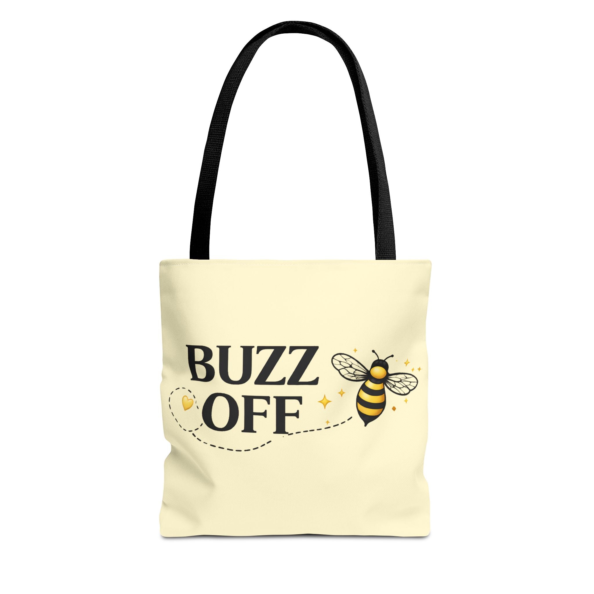 Buzz Off Bee Tote Bag – Cute Bee Graphic Canvas Shopping Tote - Creations by Chris and Carlos