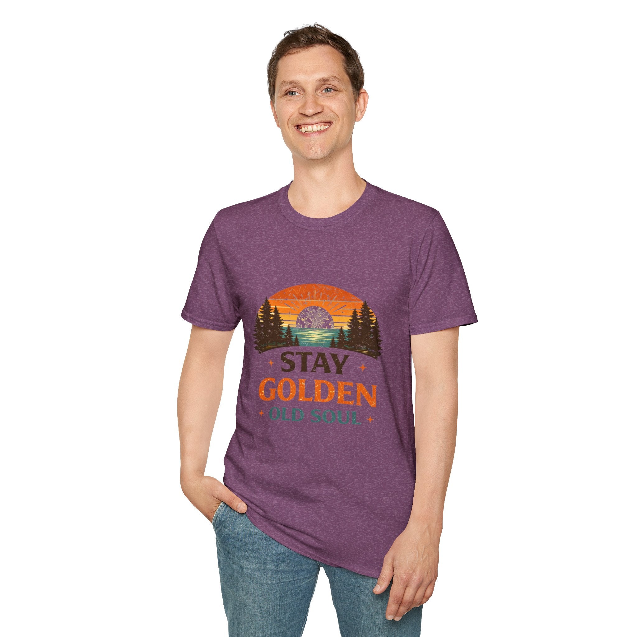 Stay Golden Old Soul T-Shirt — Vintage Sunset Nature Tee - Creations by Chris and Carlos