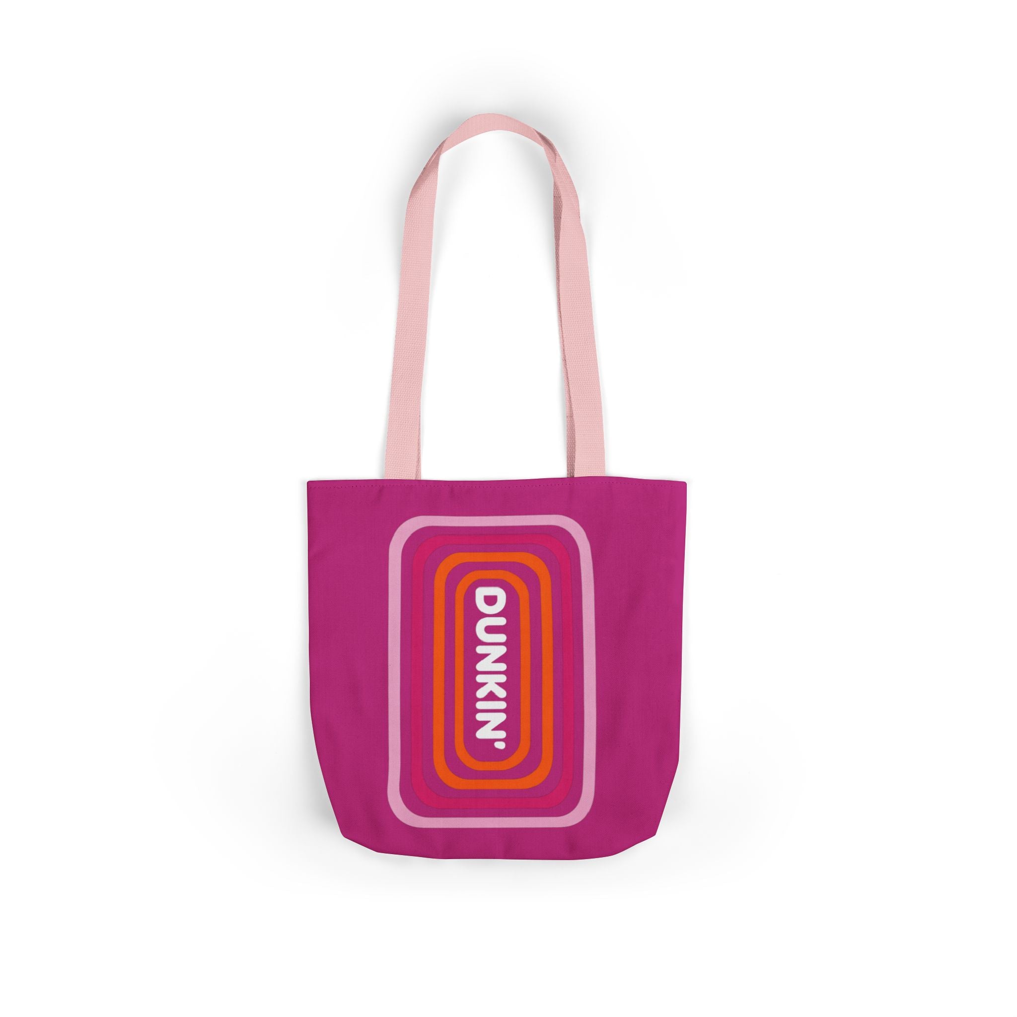Tote Bag — Retro Pink 'Dunkin' Logo' Canvas Tote - Creations by Chris and Carlos