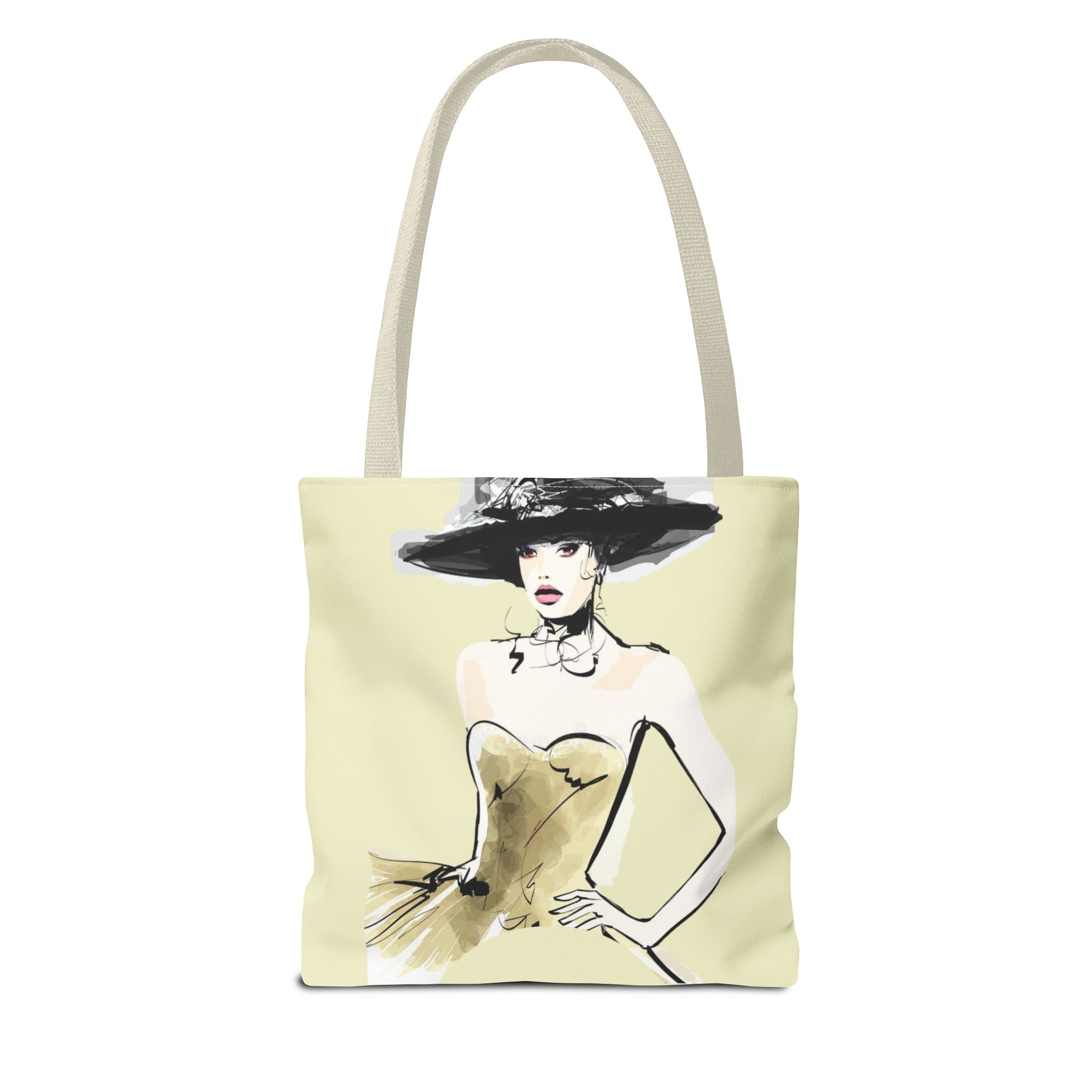 Fashion Illustration Tote Bag — Chic Woman in Hat Design - Creations by Chris and Carlos