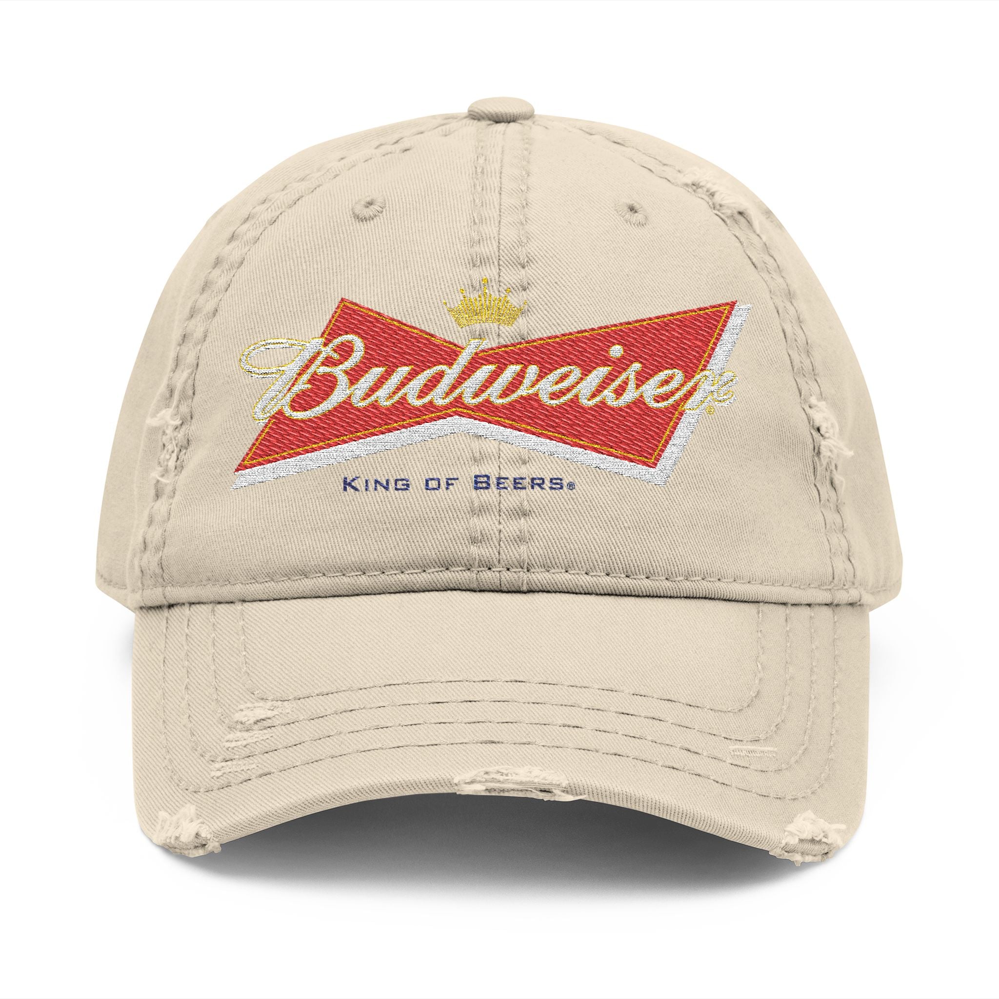 Budweiser Embroidered Distressed Dad Hat - Creations by Chris and Carlos
