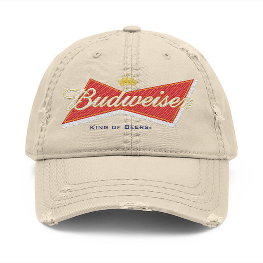 Budweiser Embroidered Distressed Dad Hat - Creations by Chris and Carlos