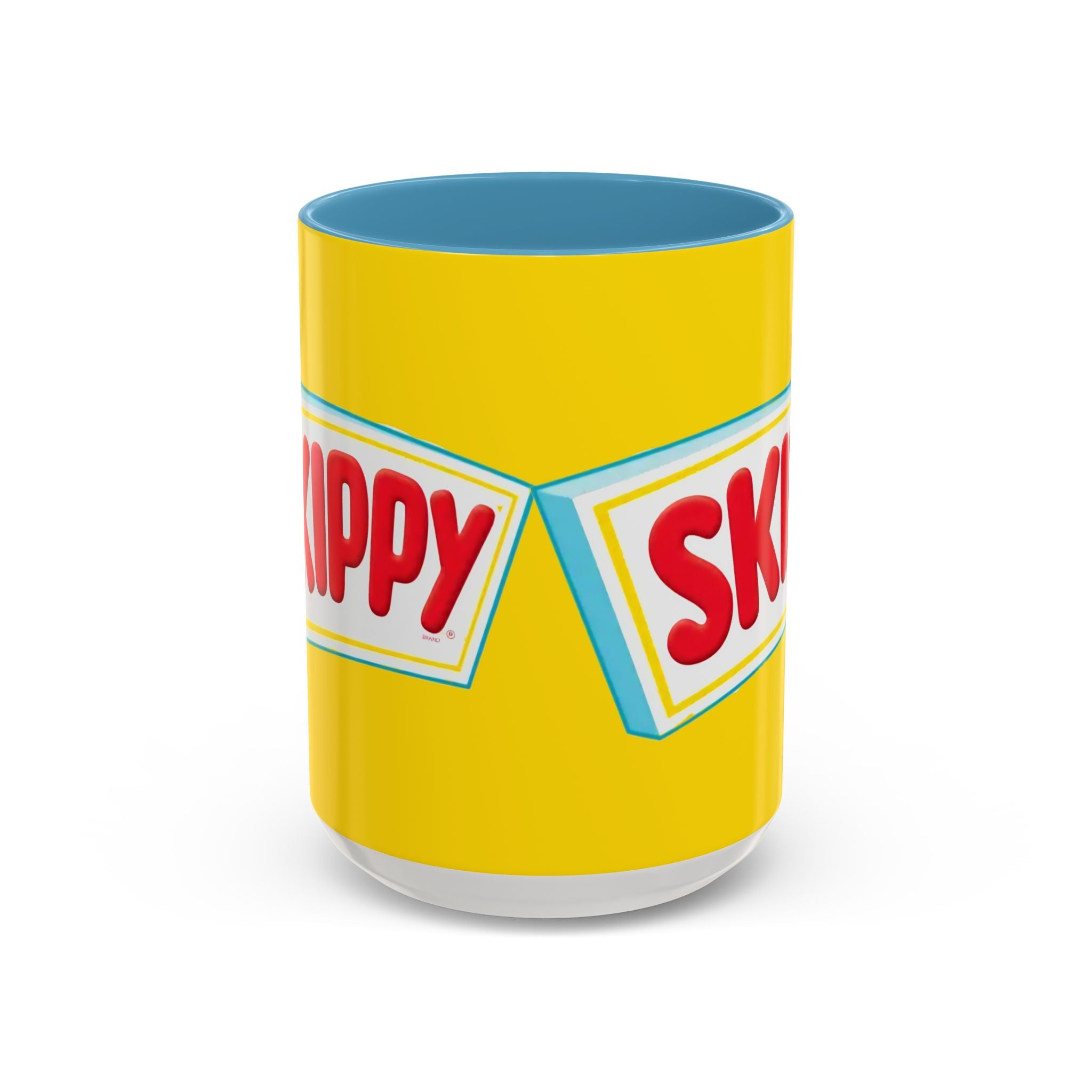 Skippy Retro Logo Coffee Mug — Yellow Accent Peanut Butter Inspired 11/15oz - Creations by Chris and Carlos