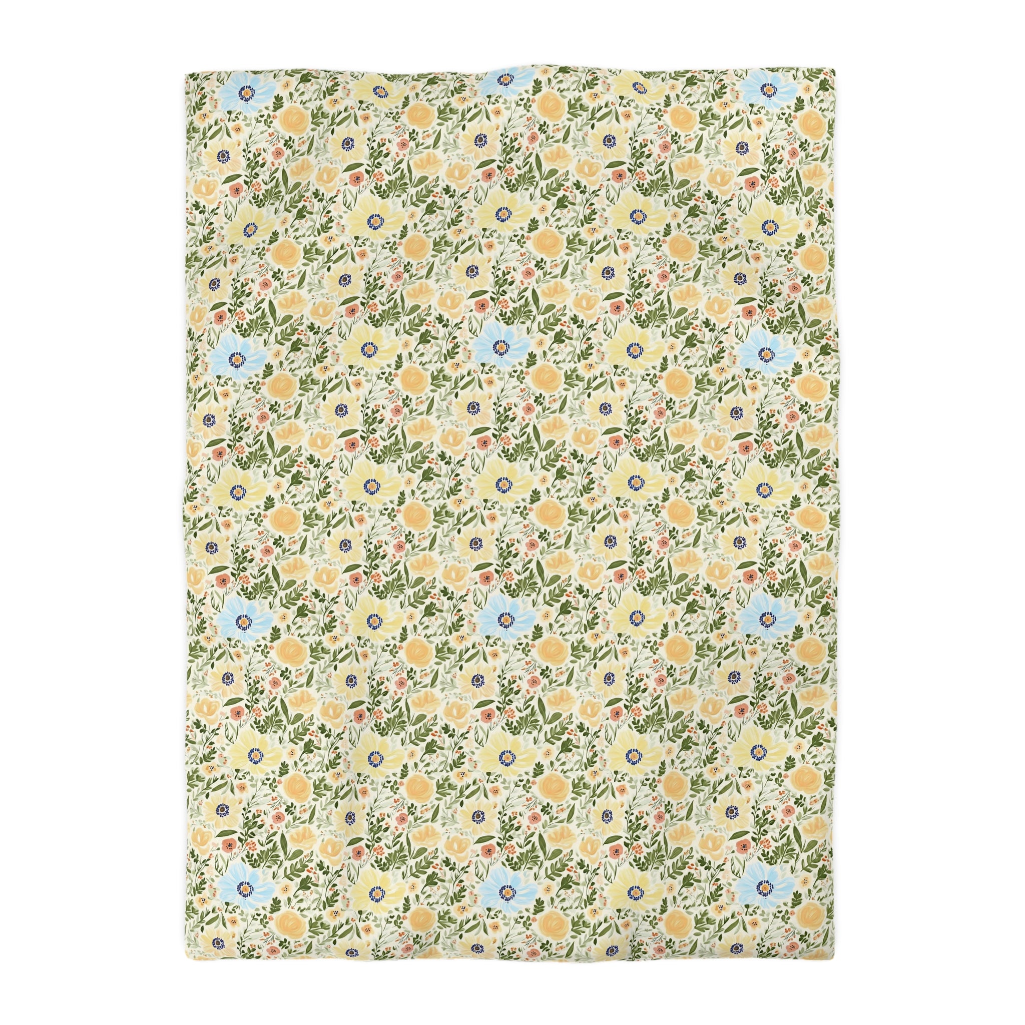 The Artisanal Flora Gallery Vintage Floral Duvet Cover — Pastel Wildflower Microfiber Bedding - Creations by Chris and Carlos