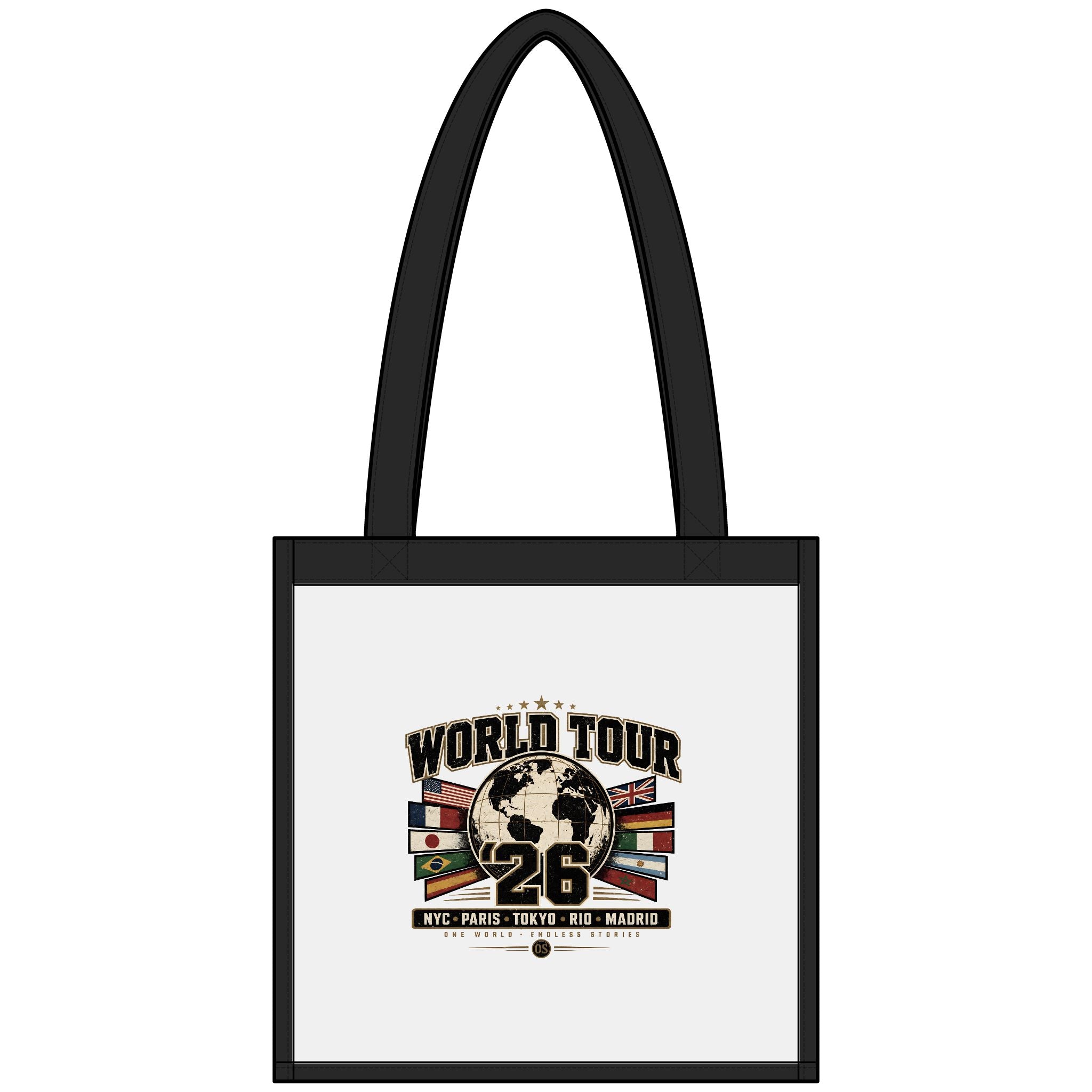 World Tour 26 Clear Stadium Tote – Travel Concert Mesh Bag with Flags - Creations by Chris and Carlos