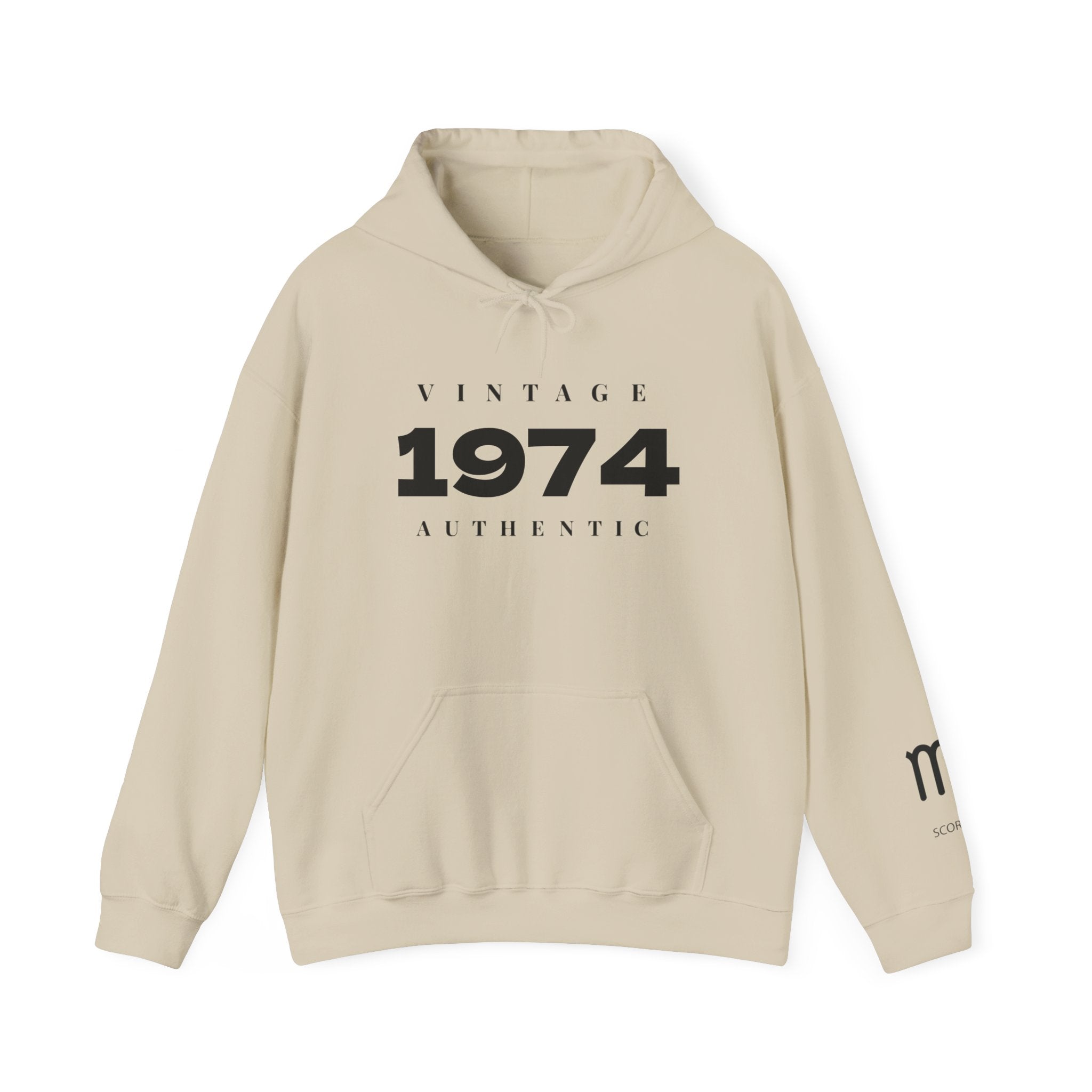 1974 Vintage Hoodie — Authentic Birthday Sweatshirt - Creations by Chris and Carlos