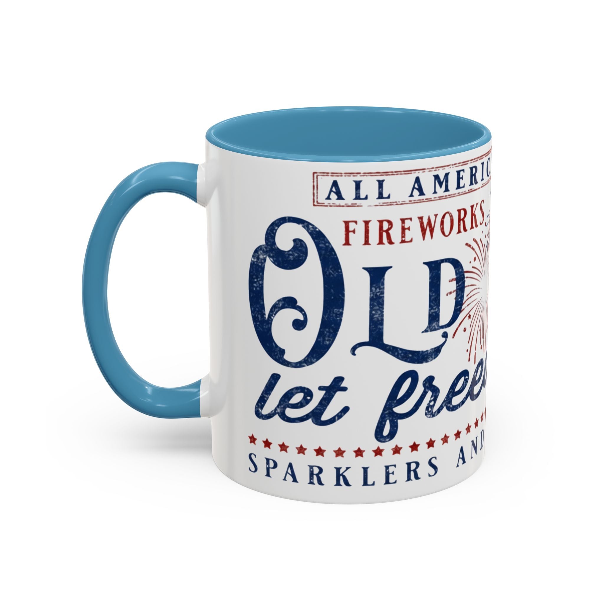Patriotic 'Land of Glory' Accent Coffee Mug – Vintage 4th of July Americana Design - Creations by Chris and Carlos