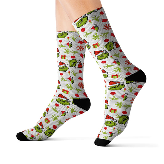 Holiday Grinch- Sublimation Socks - Creations by Chris and Carlos