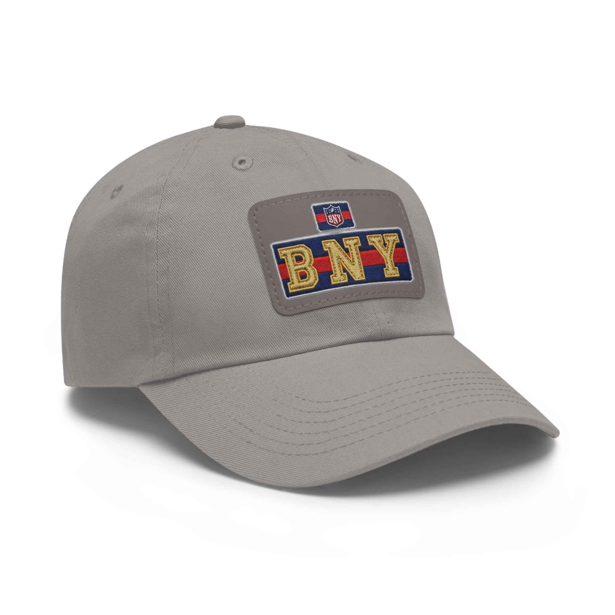 BNY Leather Patch Dad Hat – Vintage Varsity Baseball Cap - Creations by Chris and Carlos