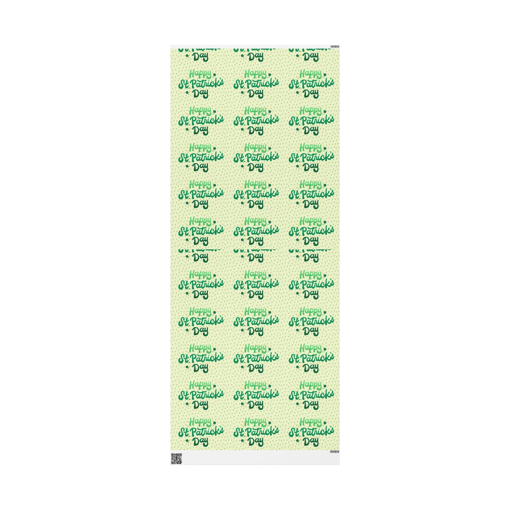 Wrapping Paper Roll — 'Happy St. Patrick's Day' Green Script Pattern - Creations by Chris and Carlos