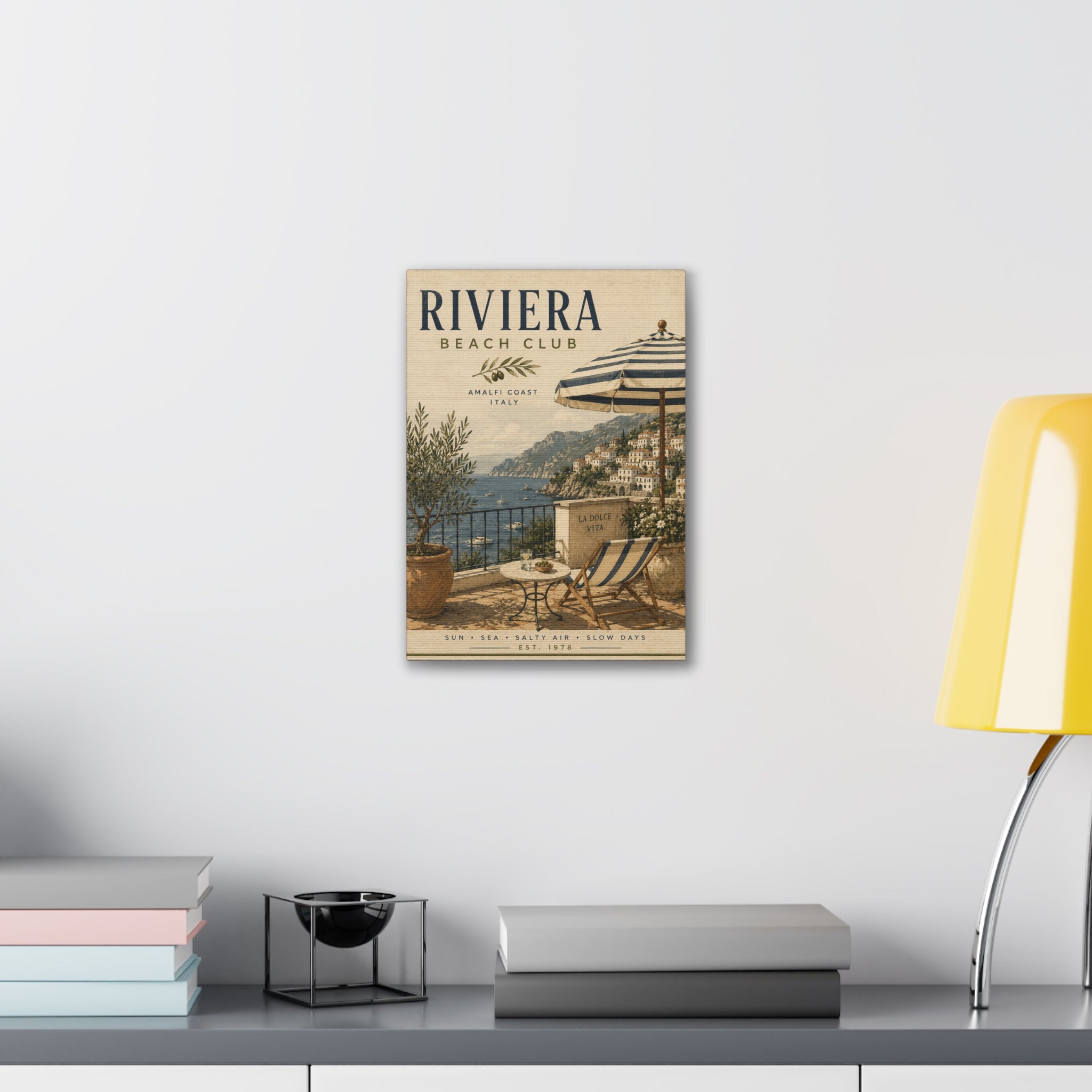 Riviera Beach Club Canvas Wall Art – Amalfi Coast Seaside Print - Creations by Chris and Carlos