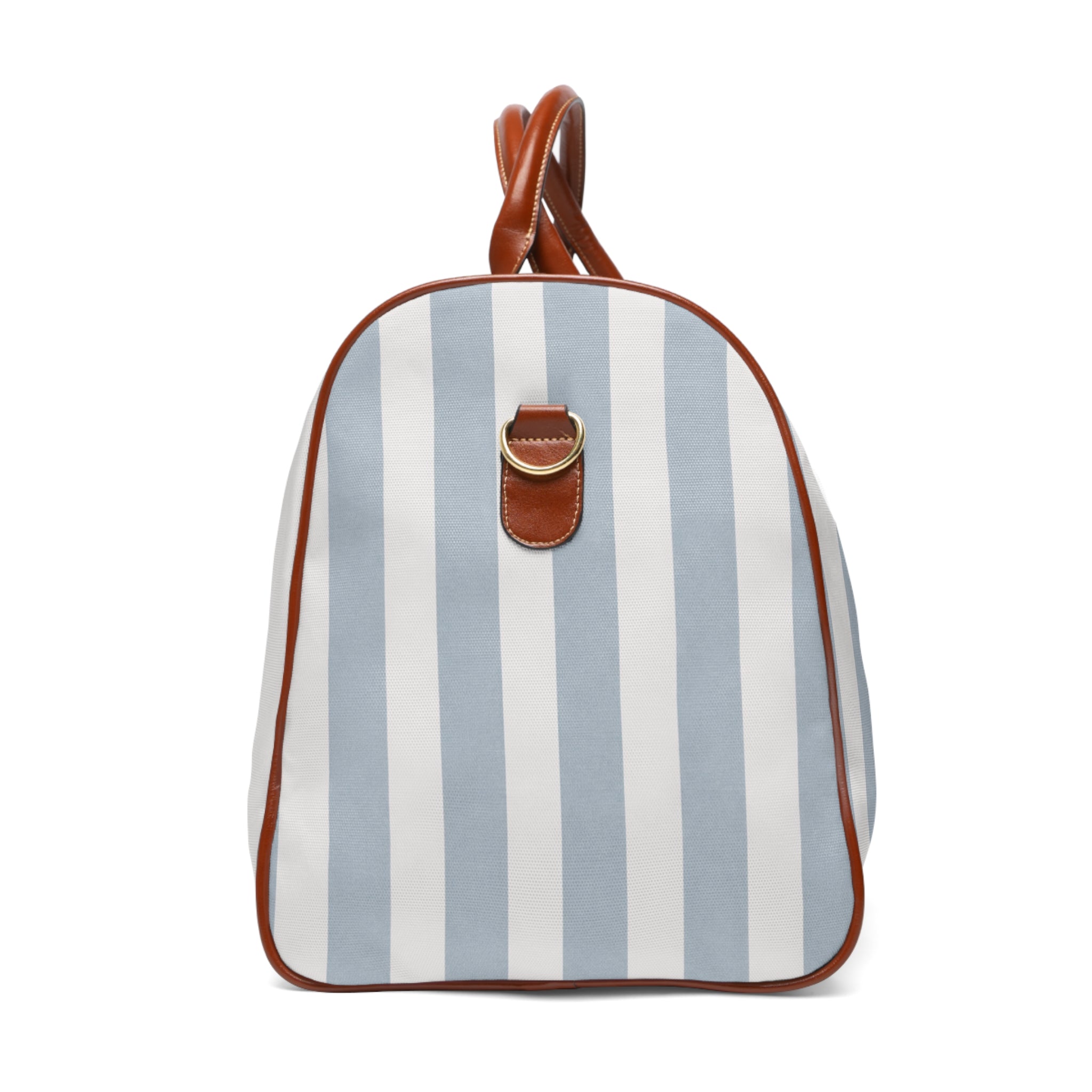 Striped Waterproof Travel Duffle Bag — Coastal "Sunwashed Coast" Patch - Creations by Chris and Carlos