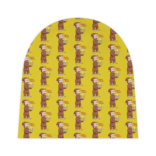 Curious Monkey Baby Beanie – All-Over Print Infant Hat with Playful Monkey Pattern - Creations by Chris and Carlos