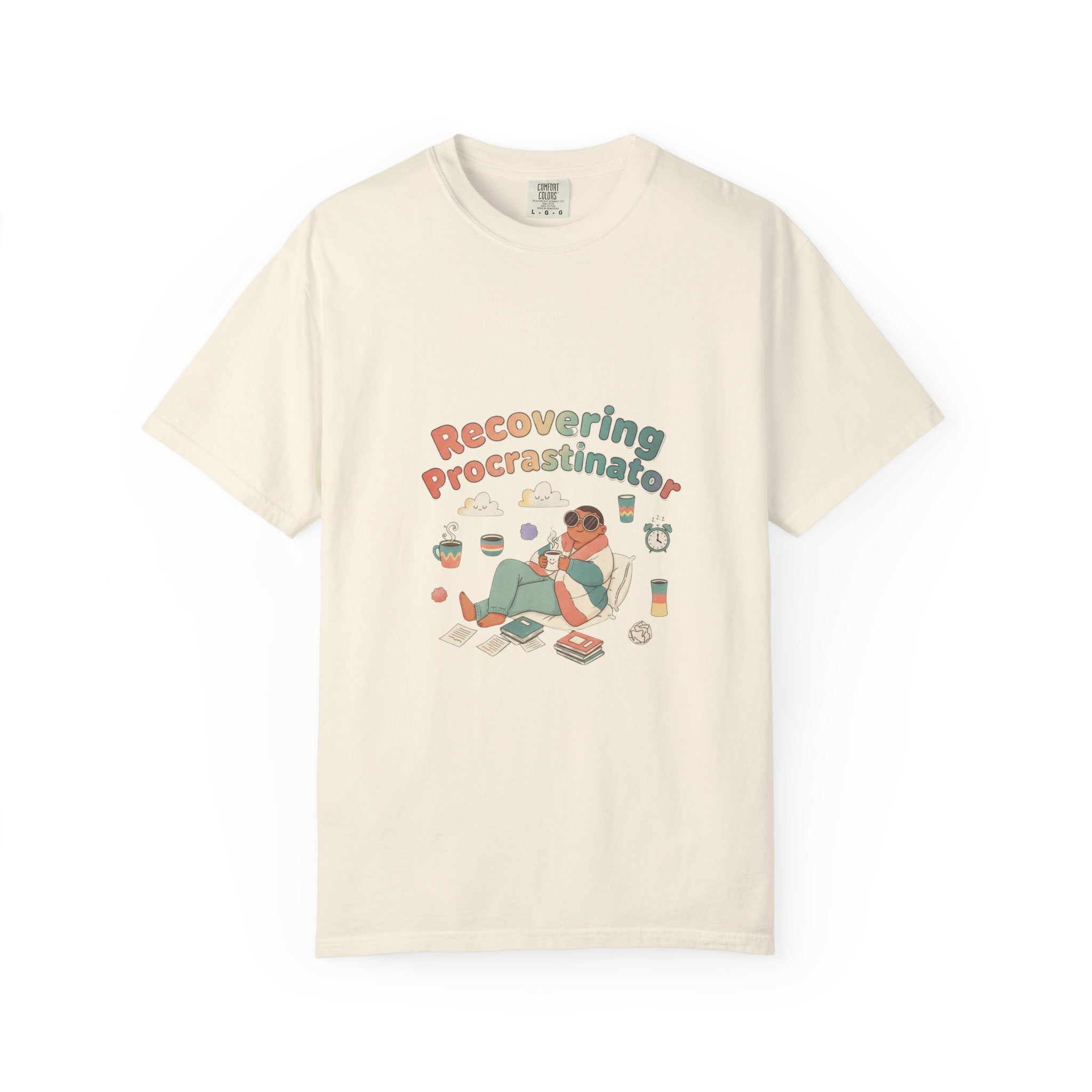 T-Shirt — "Recovering Procrastinator" Funny Retro Graphic Tee - Creations by Chris and Carlos
