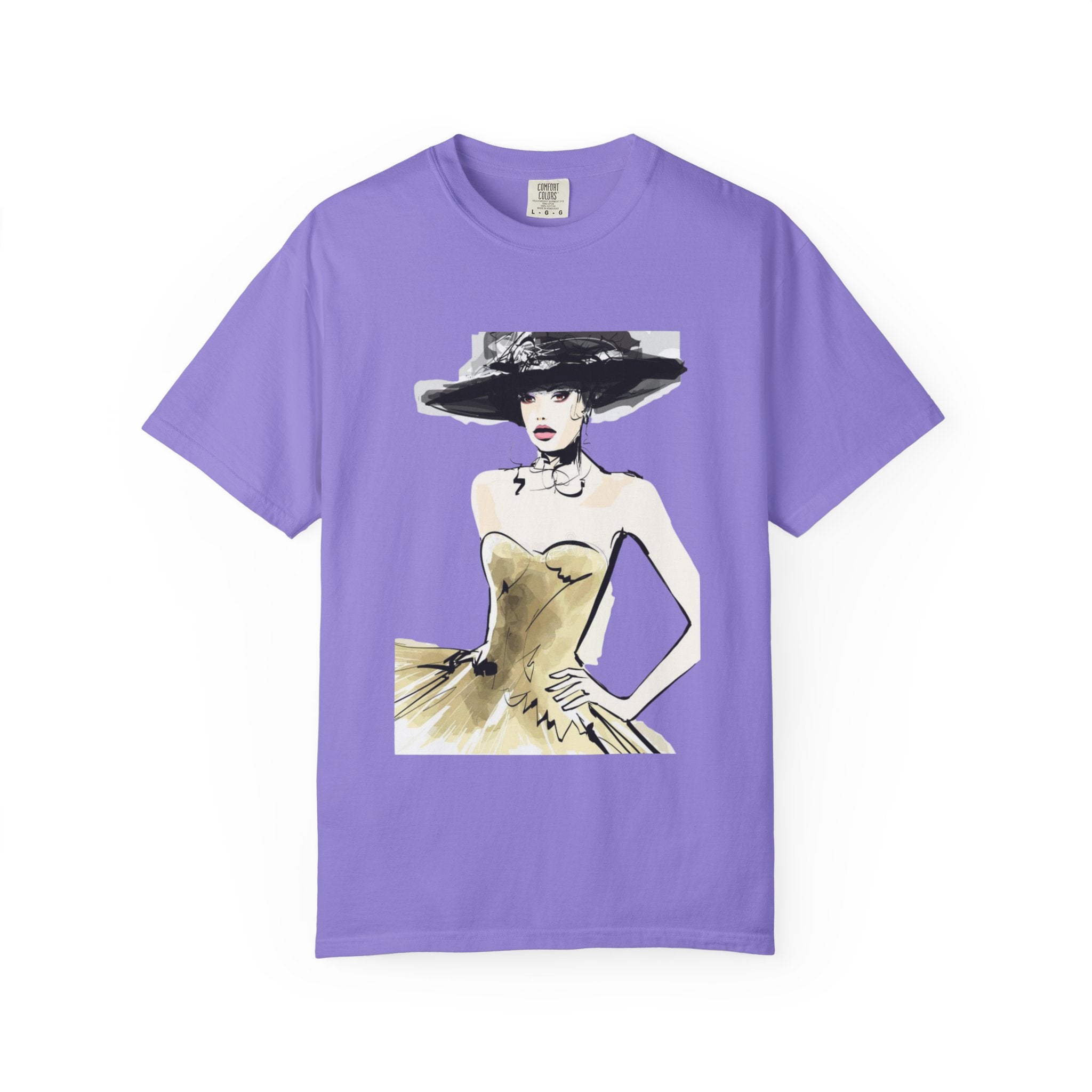 Fashion Illustration Tee — Vintage Chic Lady Graphic T-Shirt - Creations by Chris and Carlos
