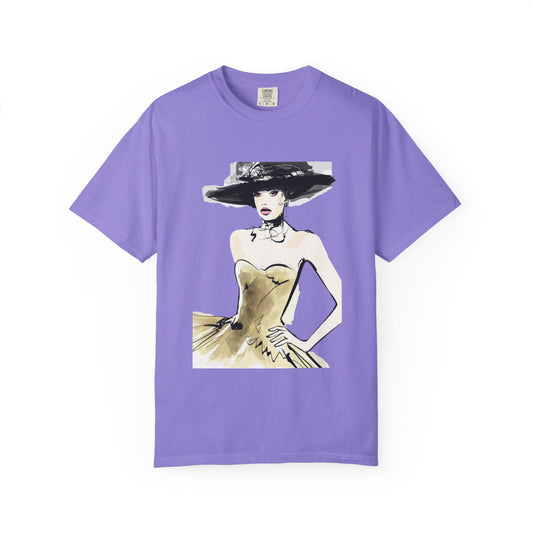 Fashion Illustration Tee — Vintage Chic Lady Graphic T-Shirt - Creations by Chris and Carlos