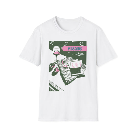 Picnic Graphic T-Shirt — Retro Picnic Scene Tee - Creations by Chris and Carlos