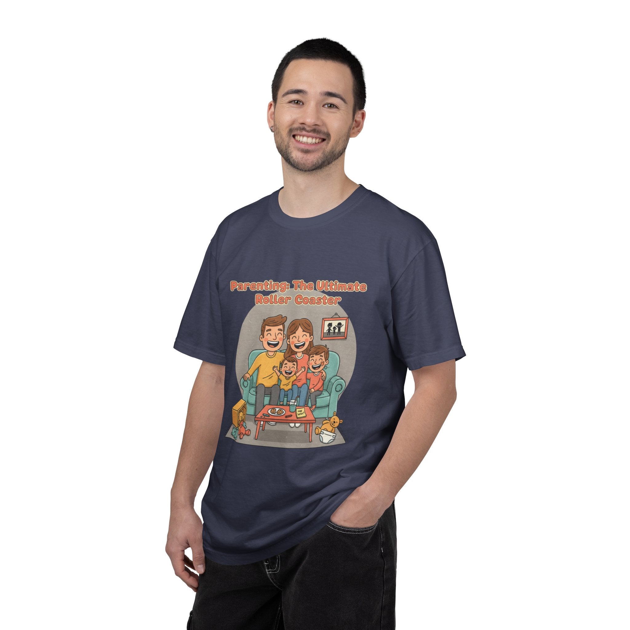 T-Shirt — "Parenting: The Ultimate Roller Coaster" Funny Retro Graphic Tee - Creations by Chris and Carlos