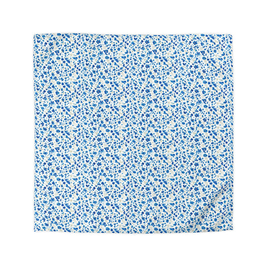 The Artisanal Flora Gallery Blue Ditsy Floral Microfiber Duvet Cover - Creations by Chris and Carlos
